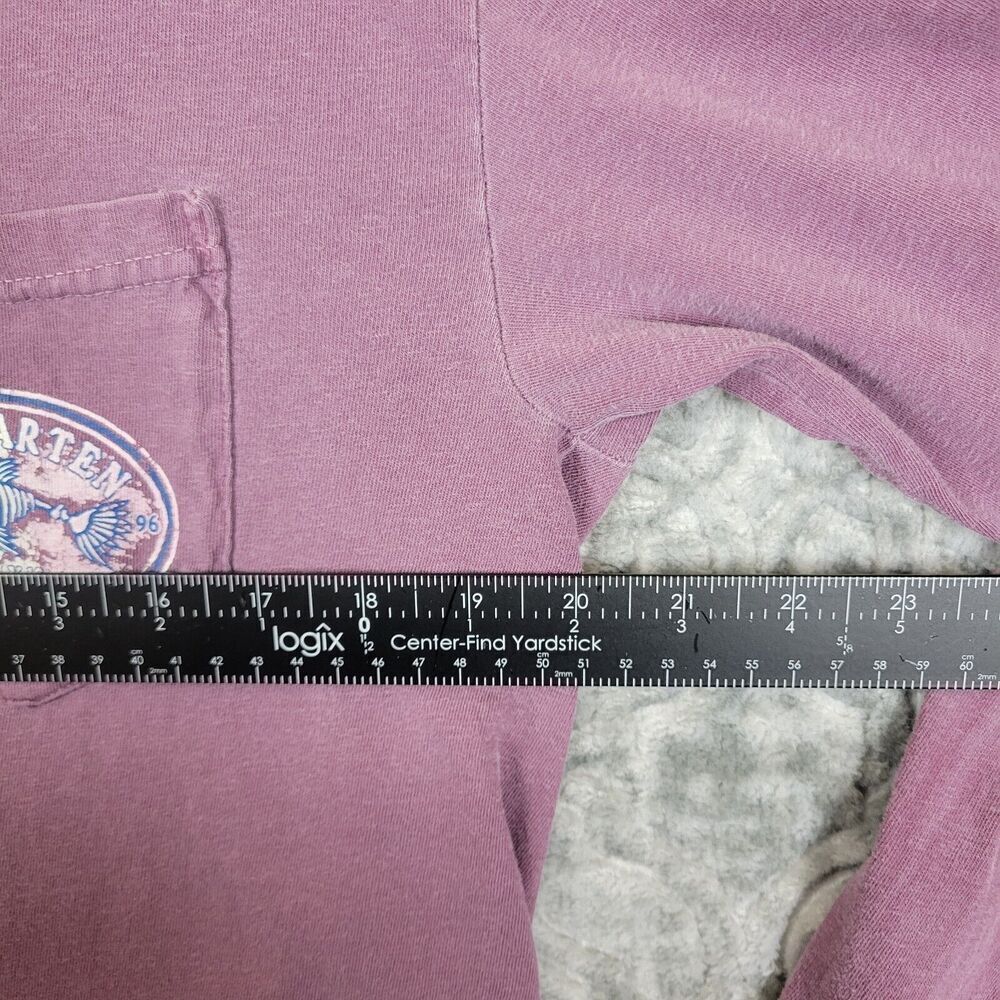 Vintage St. Maarten Shirt Mens Medium Burgundy Pocket Friendly Island Fish 1496 - Picture 4 of 8